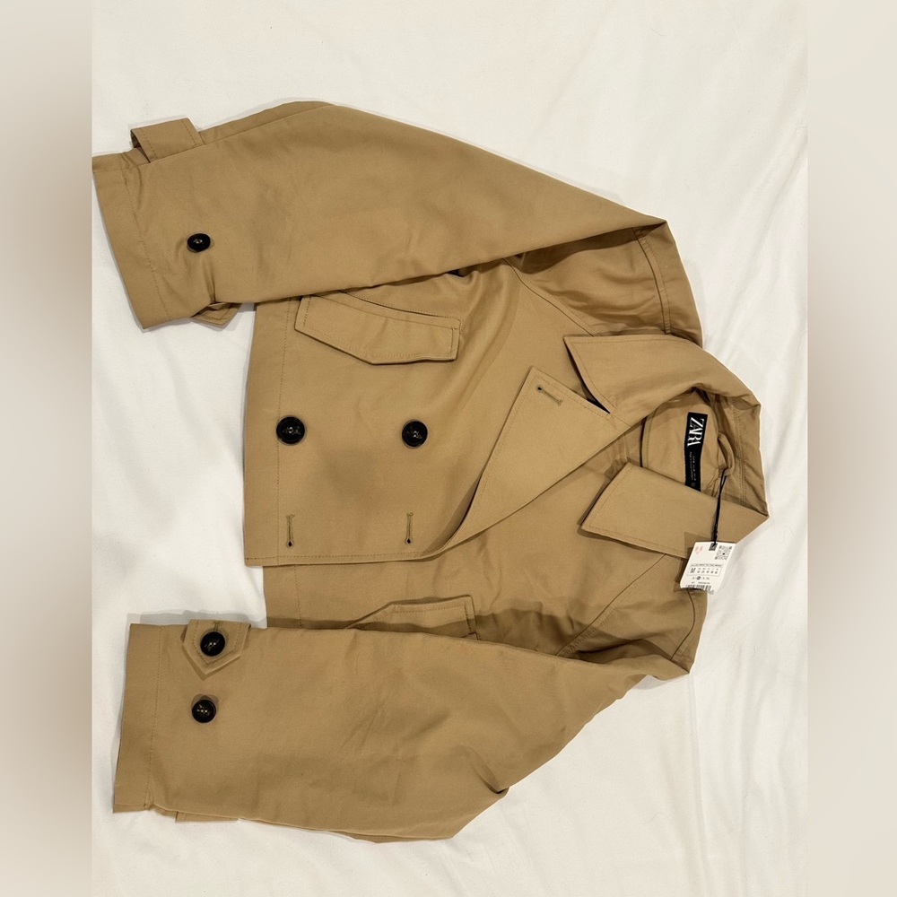 Zara short double breasted trench coat